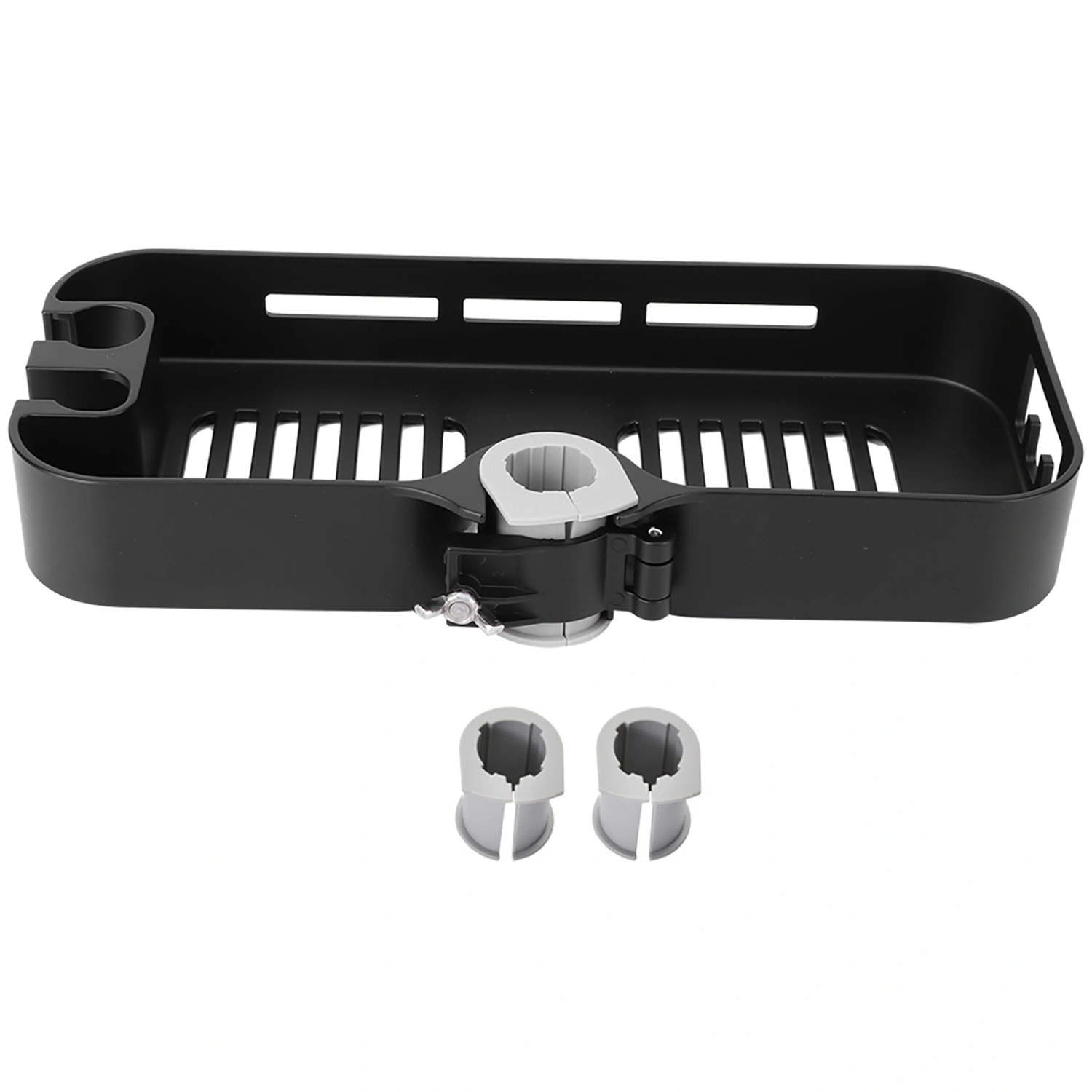 Matte Black Shower Pole Storage Shelf Rack With Shower Head Holder Bathroom Accessory