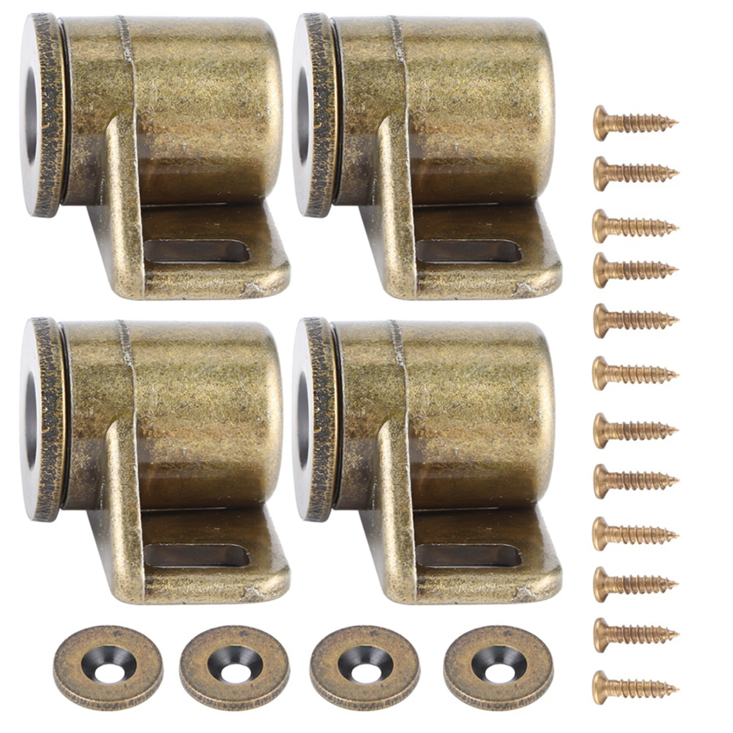 4Pcs Vintage Zinc Alloy Magnetic Door Catches Hardware Fittings Cabinet Closet AccessoriesGreen Bronze
