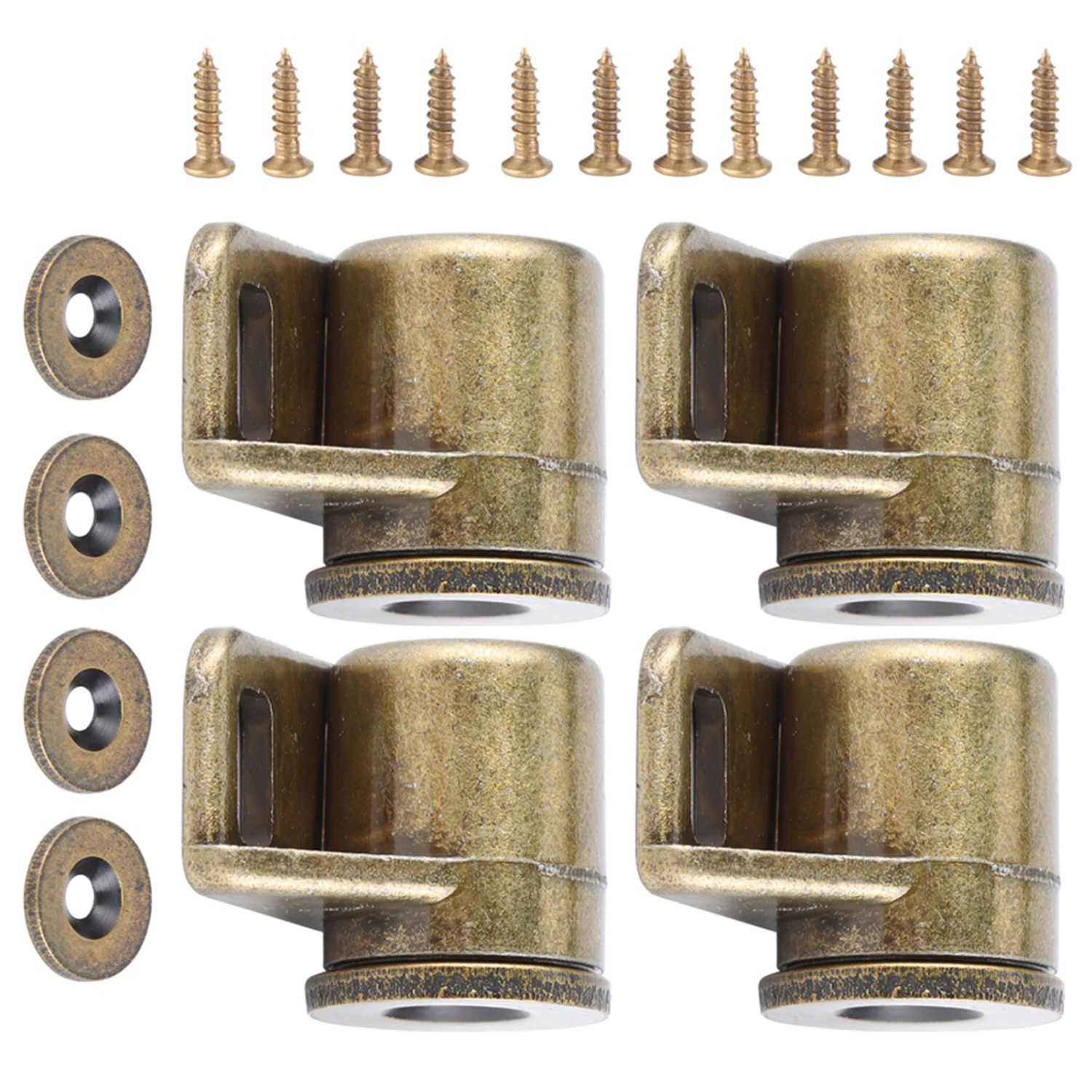 4Pcs Vintage Zinc Alloy Magnetic Door Catches Hardware Fittings Cabinet Closet AccessoriesGreen Bronze