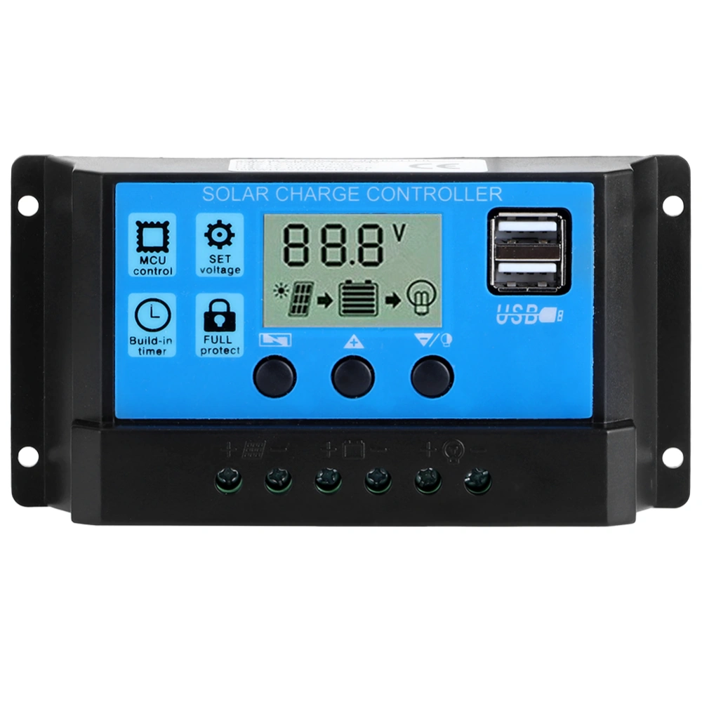 50A 5V Controller Household LCD Dual USB Output Automatic PWM Regulator PV System Connection