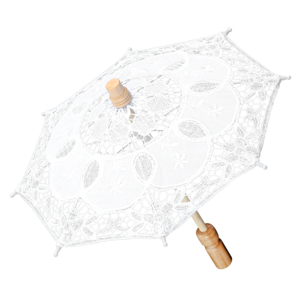 Beautiful Craft Umbrella Small Size Stage Performance Lace Umbrella Wedding DecorationWhite Small