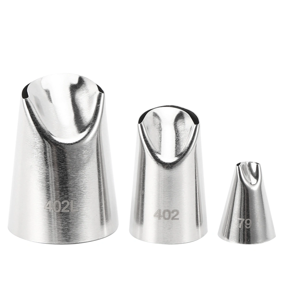 3Pcs Kitchen Stainless Steel Pastry Decorating Nozzles Cookies Biscuits Cake Baking Decoration