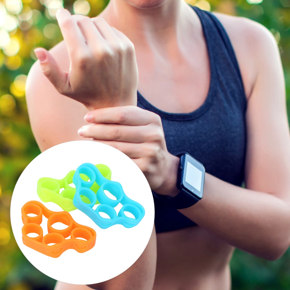 3Pcs Trapezoid Finger Hand Trainer Blue Orange Green Wrist Forearm Grip Training Resistance Belt