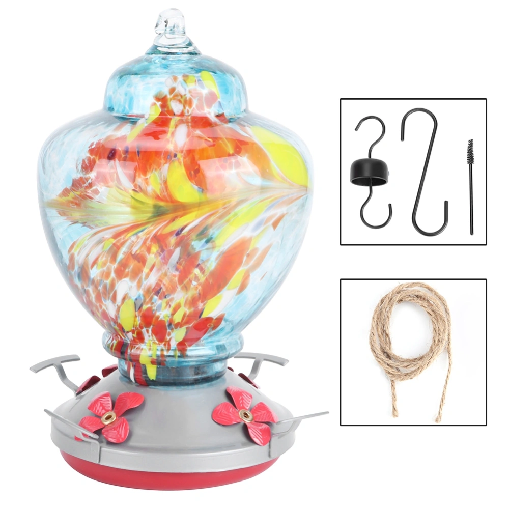 Courtyard Colorful Painting Bird Feeder Water Feeding Tool Equipment for Hummingbirds UseType B