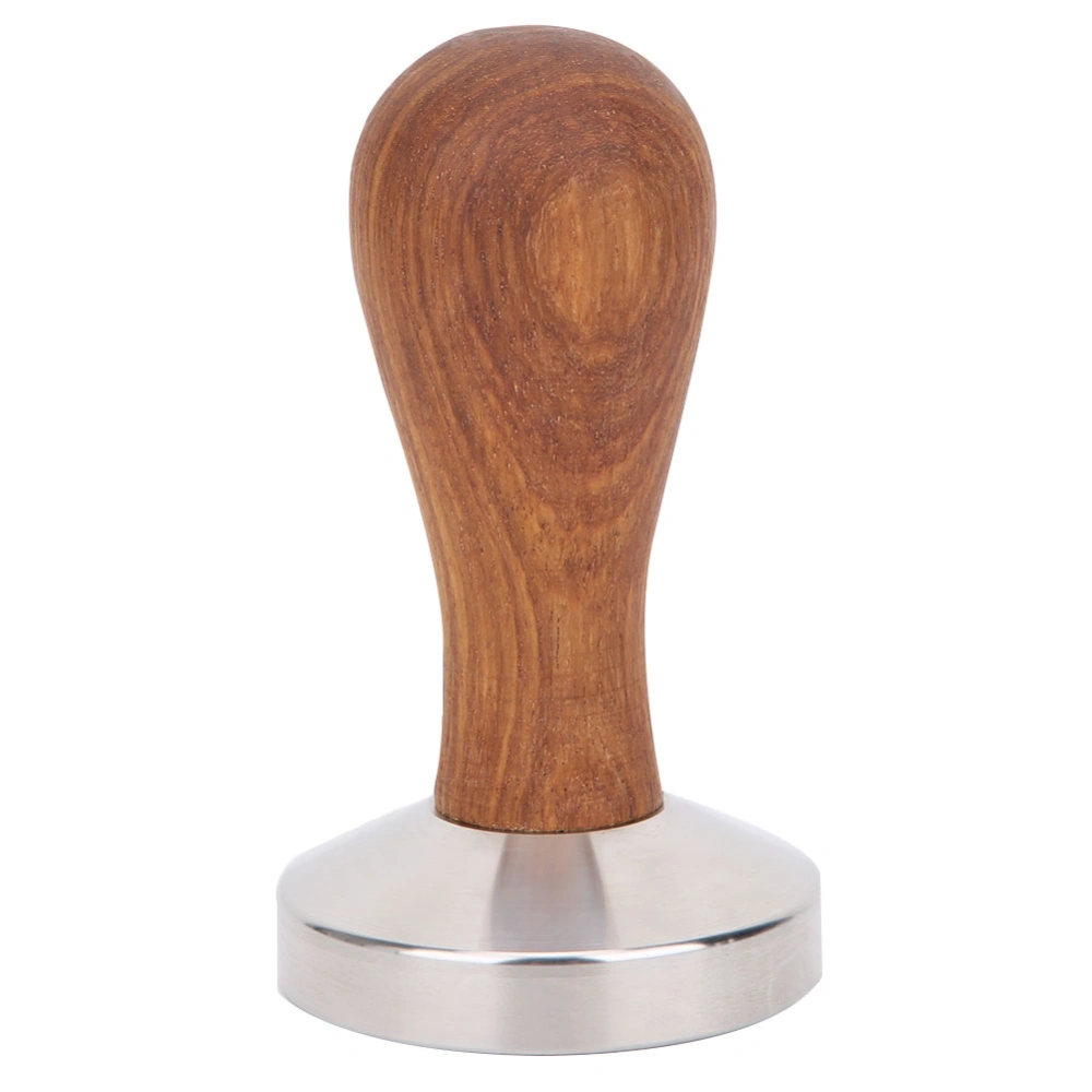 58mm Stainless Steel Coffee Tamper Wooden Handle Powder Pressing Tool Coffee Shop SuppliesThread Bottom