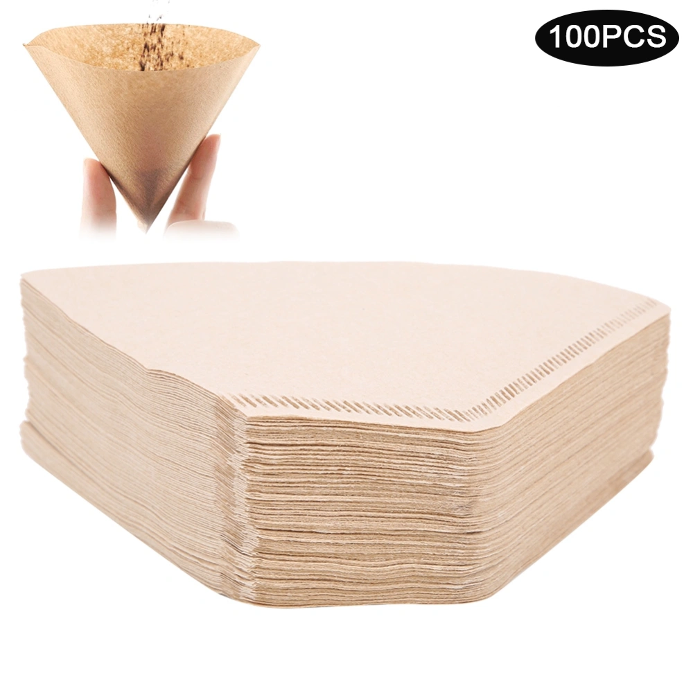 100Pcs FanShaped Disposable Coffee Filter Paper Kit Replacement Coffee Making Accessory