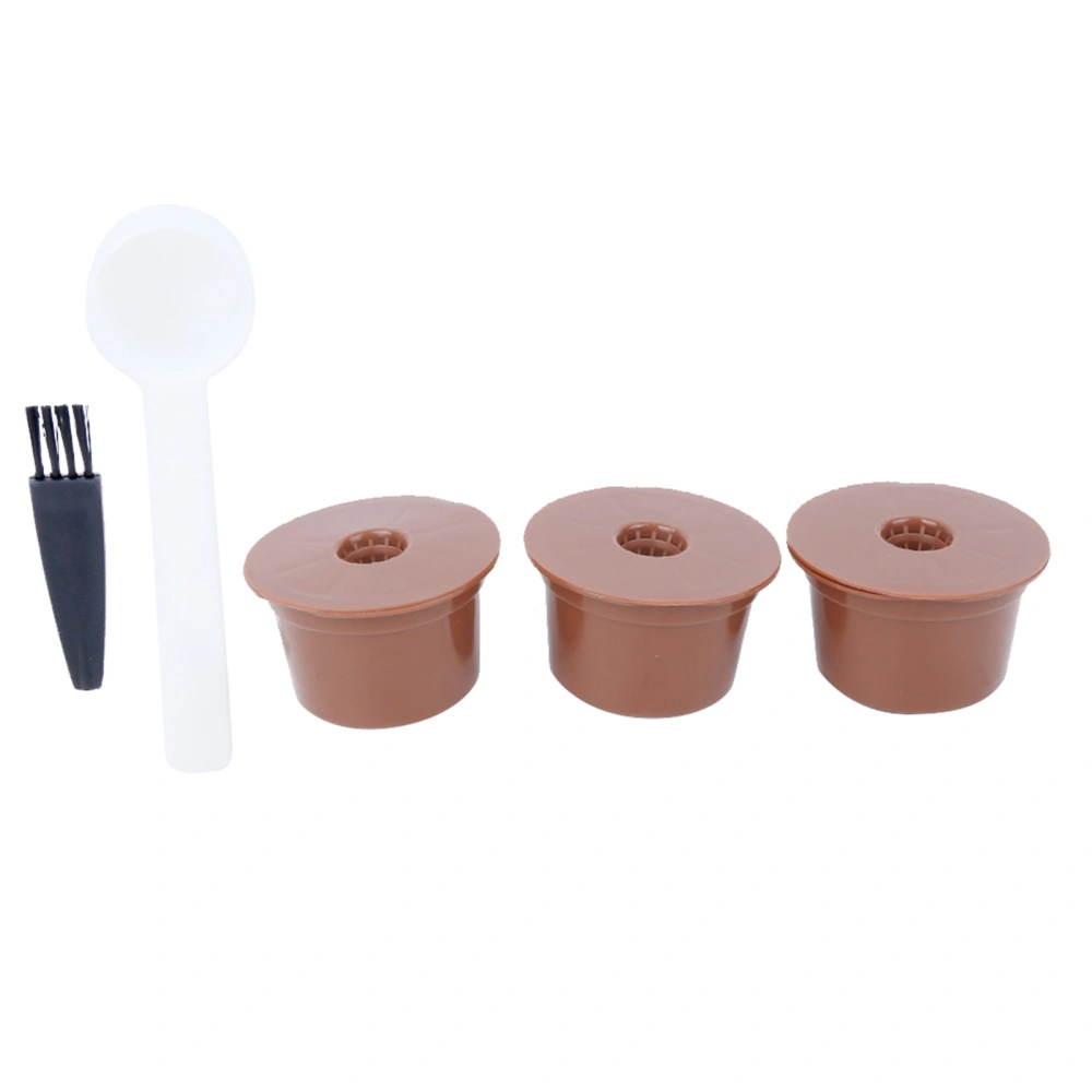 Reusable Refillable Coffee Capsule Filter Cup Brush Spoon Kit Accessory for Caffitaly