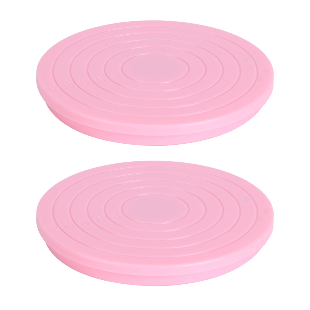 2Pcs Mini 360 Degree Rotating Cake Base Stand Decorating Turntable Kitchen Baking Tool