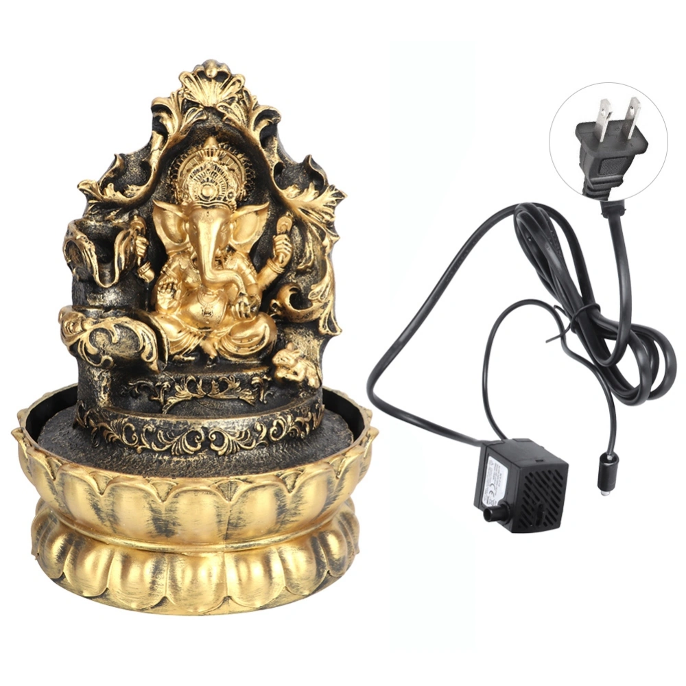 Desktop Fountain Decoration Unique Shape Resin Home Tabletop Ornament with LightUS Plug 110V