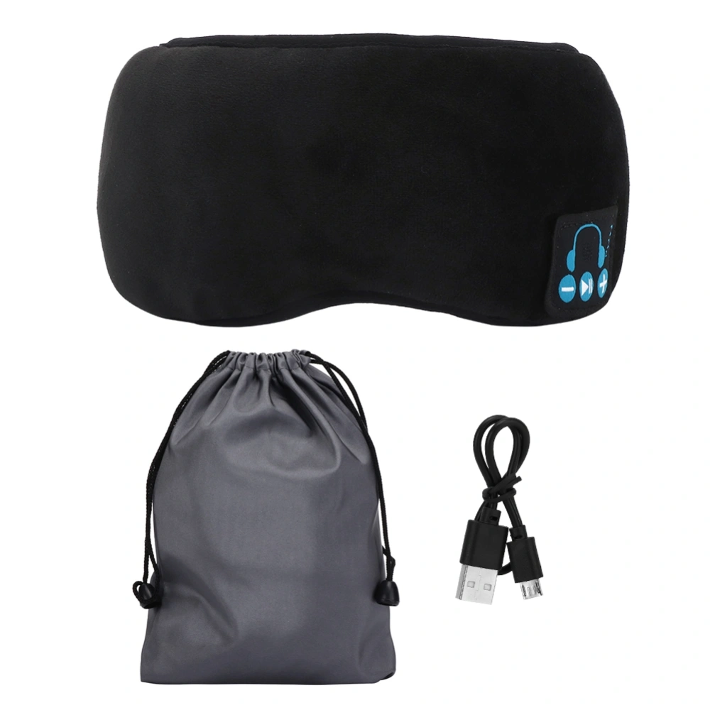 Household Intelligent Sleeping Rest Eyeshade with Wireless Stereo Earphone for TravelingBlack