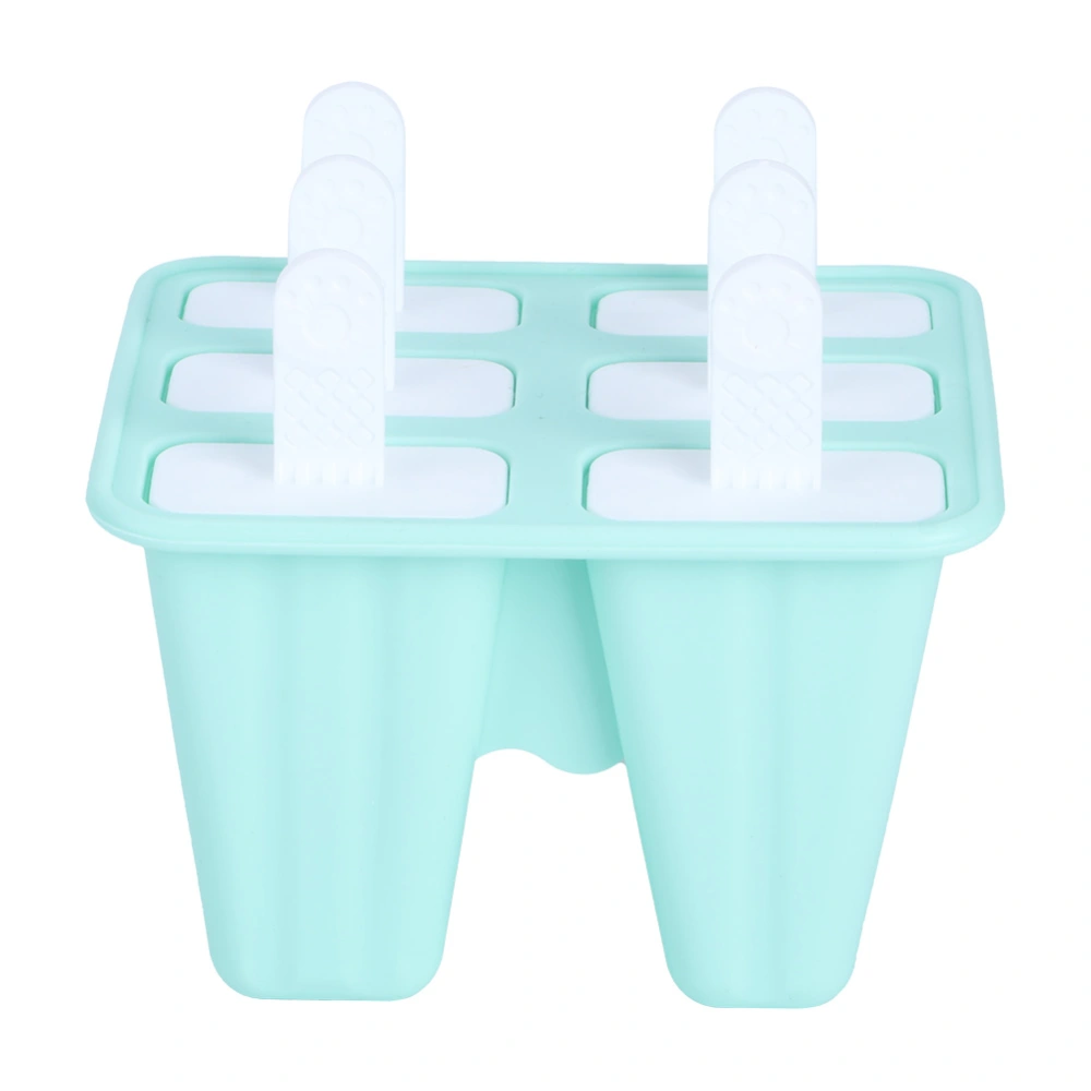 Green Ice Cream Mould Makers Silicone Mold DIY Ice Cream Tools for Hot Summer6 Grids