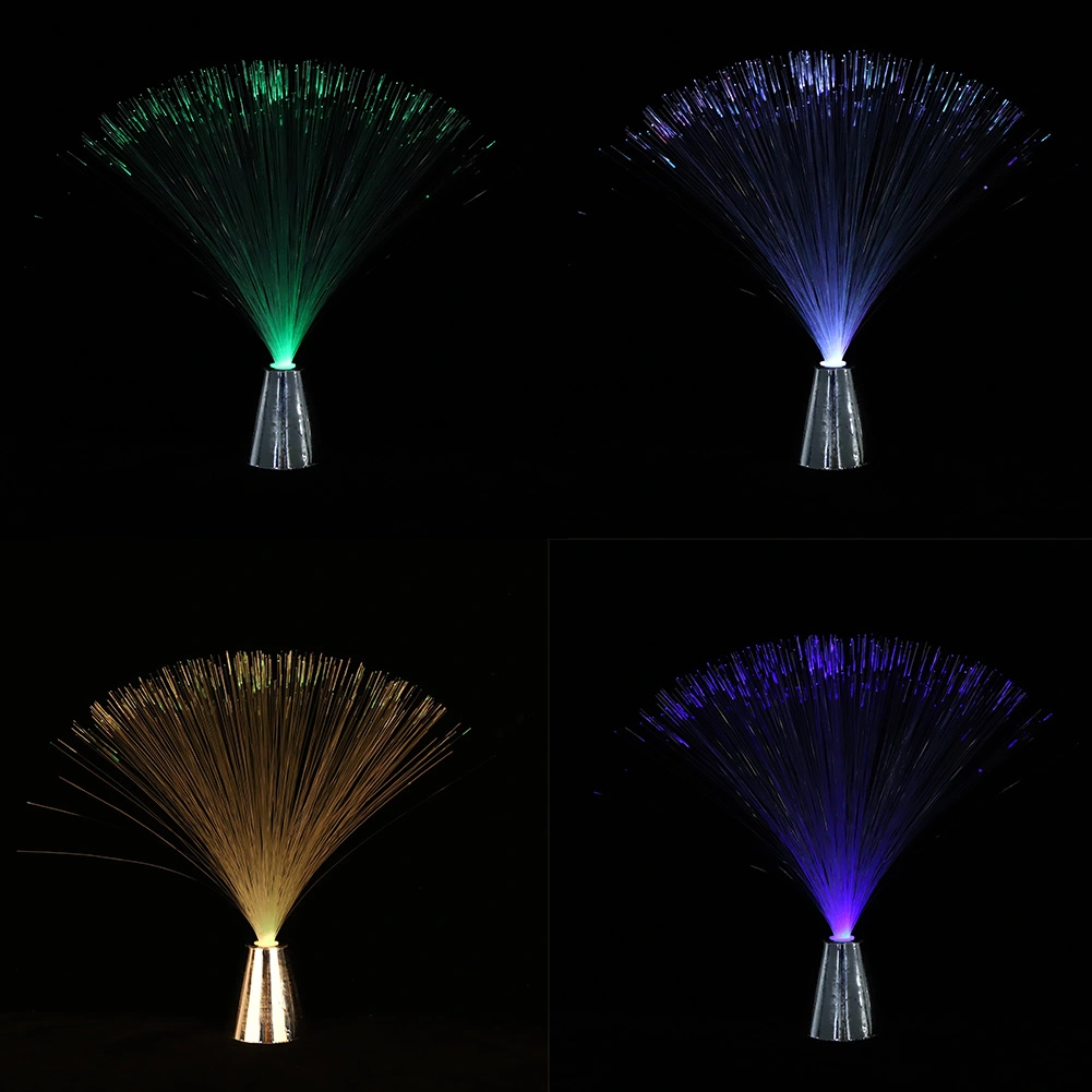 Plastic Colorful Changing Color Fiber Optic Fountain LED Night Light Star Sky Festivals Lamp for Home Decoration