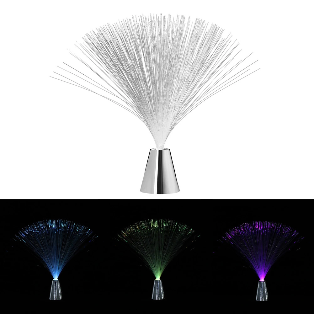 Plastic Colorful Changing Color Fiber Optic Fountain LED Night Light Star Sky Festivals Lamp for Home Decoration