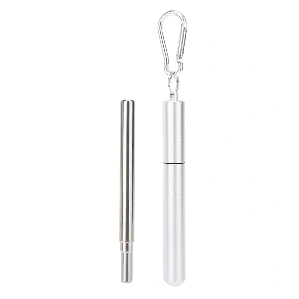 Reusable Stainless Steel Straight Straw Portable Retractable Drinking Straw Cleaning Brush Kit