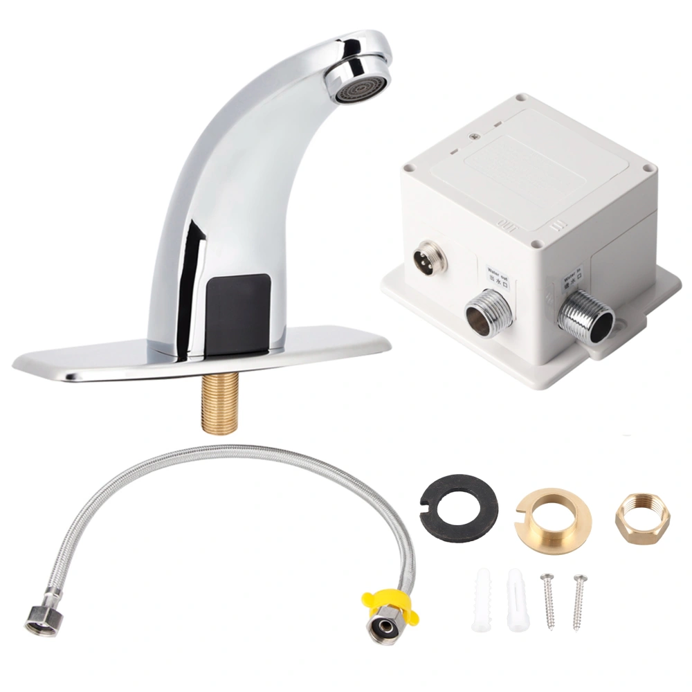 G1/2in Automatic Sensor Faucet Single Water Inlet Water Tap with Control Box for Home Use