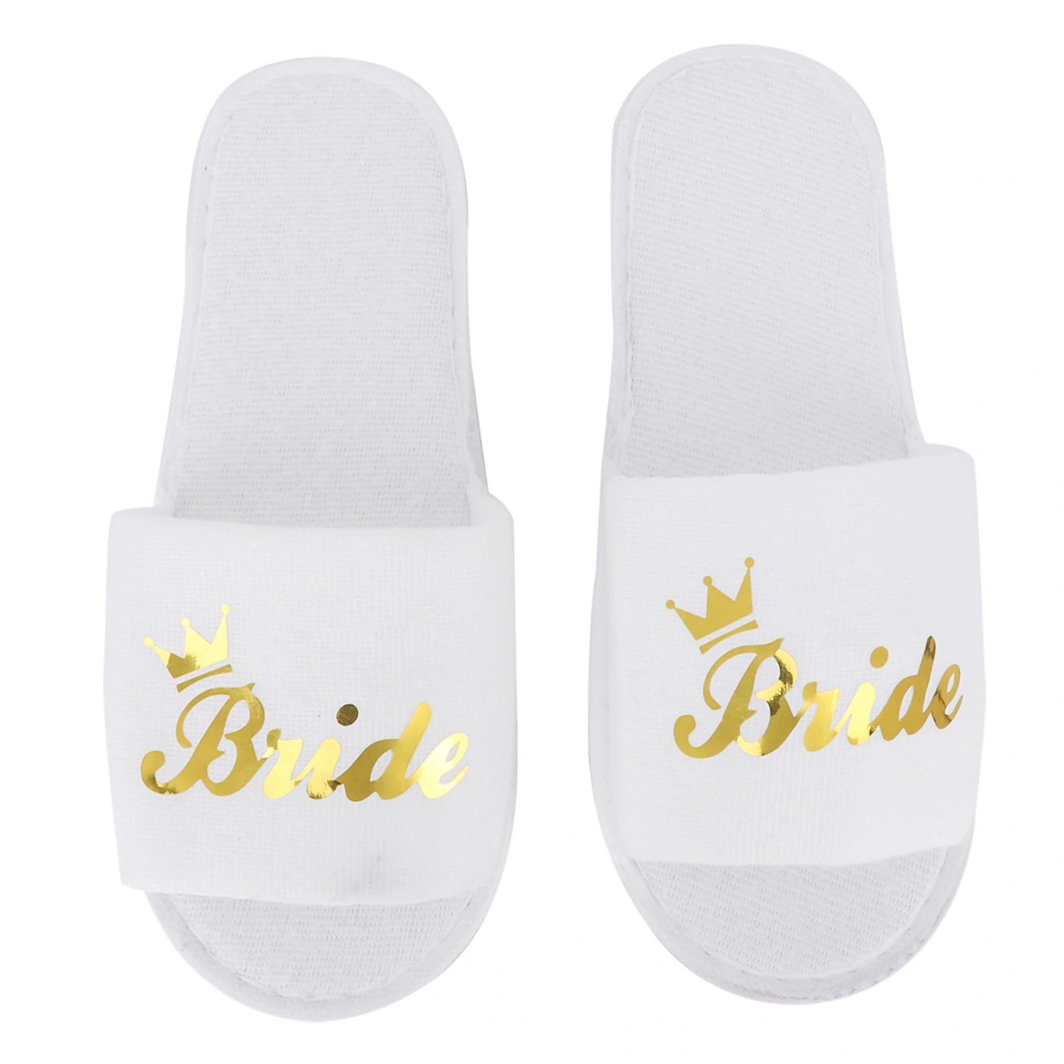5 Pair Letters Print Disposable Slippers for Hotel Wedding Party Shooting PropsBride with Crown