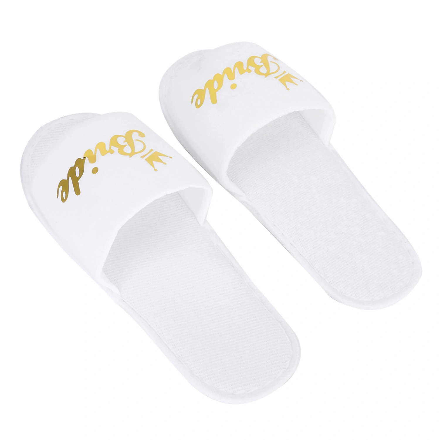 5 Pair Letters Print Disposable Slippers for Hotel Wedding Party Shooting PropsBride with Crown