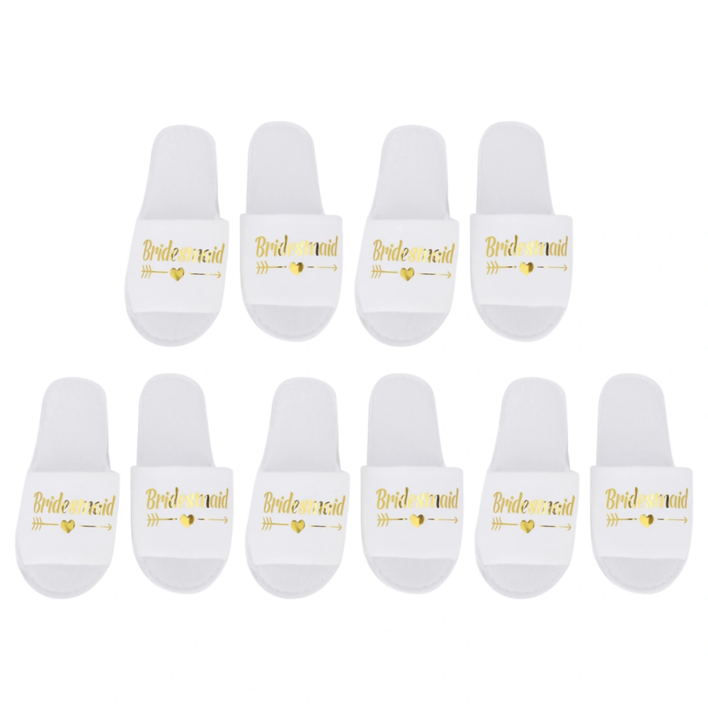 5 Pair Letters Print Disposable Slippers for Hotel Wedding Party Shooting PropsBridesmaid