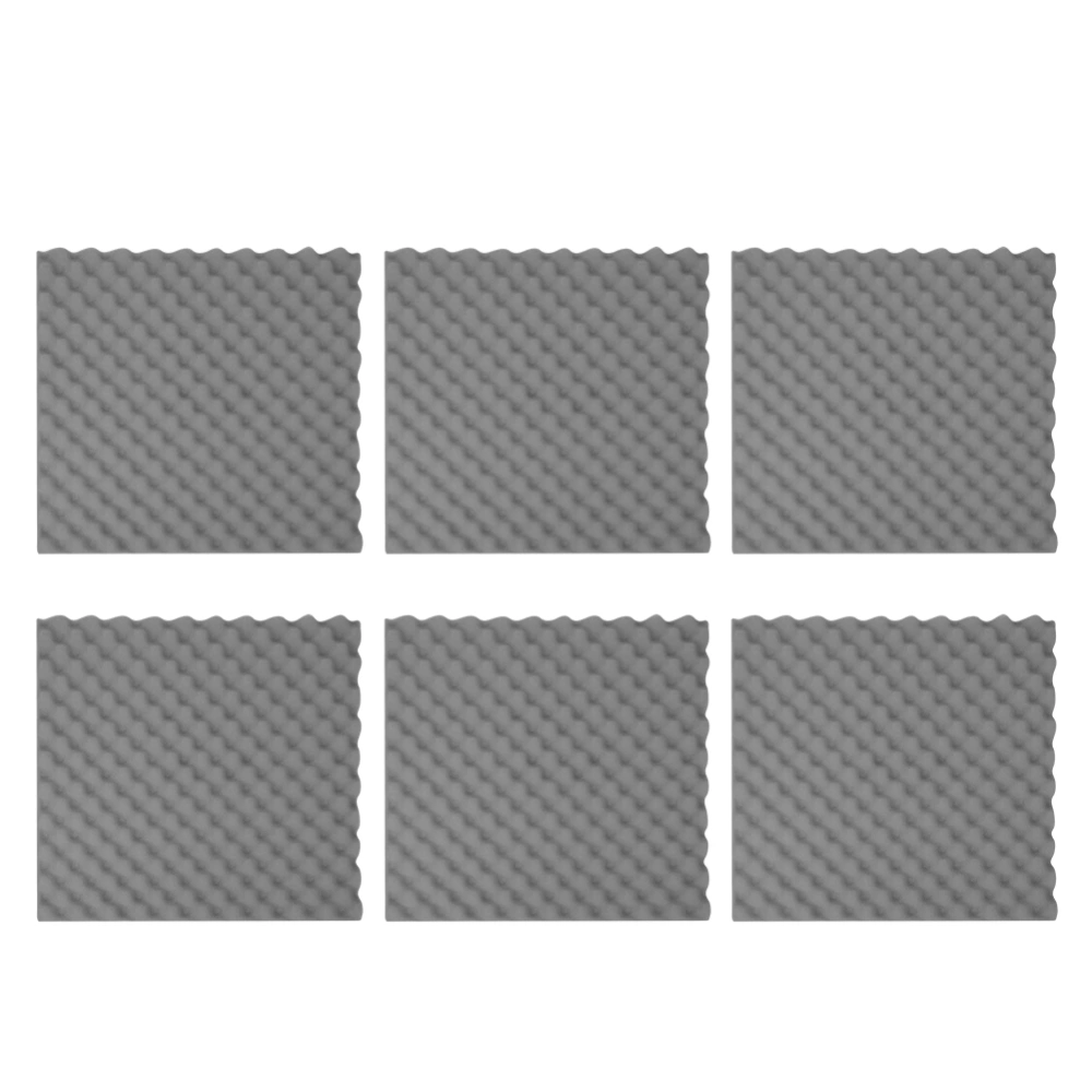 6Pcs Soundproof Padding Foam Sound Insulation Deadening Material for Studio Indoor Wall50x50x3.5cm Gray