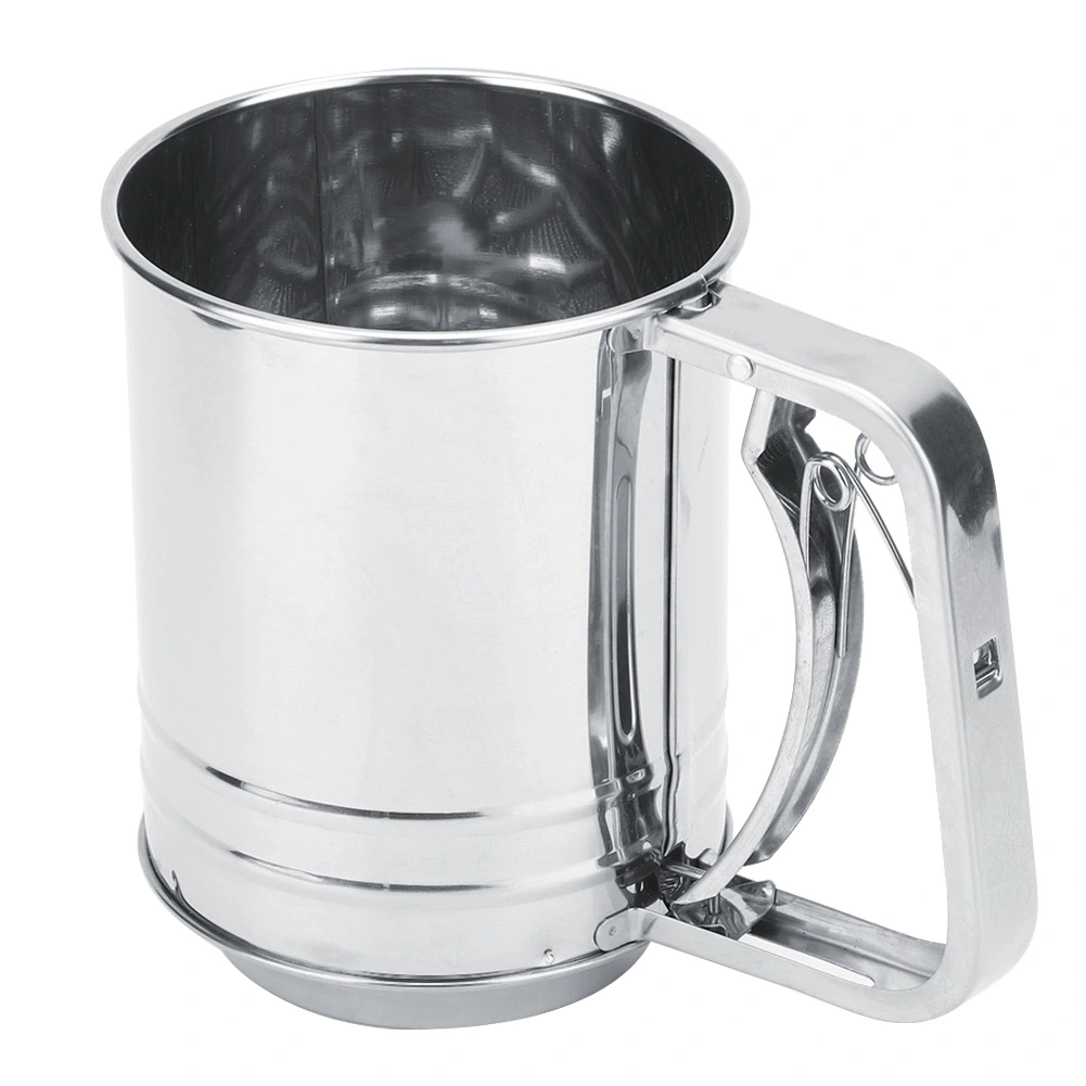 Kitchen Stainless Steel Double Layer Manual Flour Sifter Sieve Strainer Kitchen Cooking Baking Tool