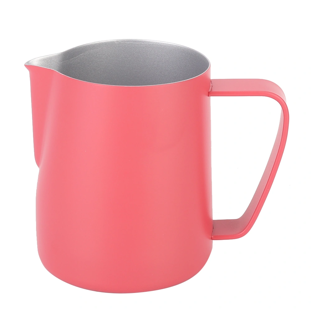 600ml Stainless Steel Milk Frothing Cup Jug Pitcher Latte Art for Home Coffee Shop UseRose Red