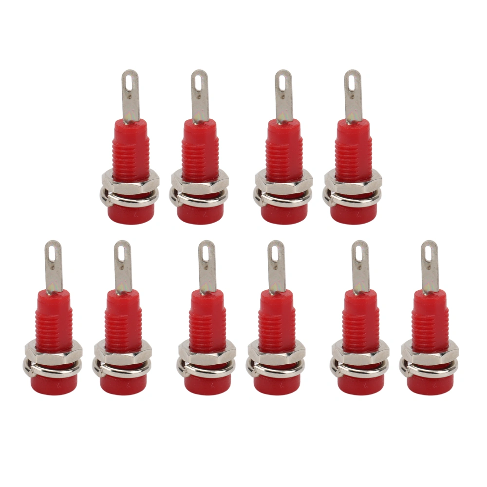 10Pcs J.40003 2mm Banana Jack Panel Socket Extended Post Plug Adapter for Electronic InstrumentRed