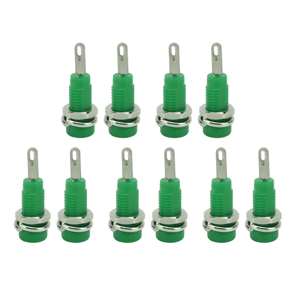 10Pcs J.40003 2mm Banana Jack Panel Socket Extended Post Plug Adapter for Electronic InstrumentGreen