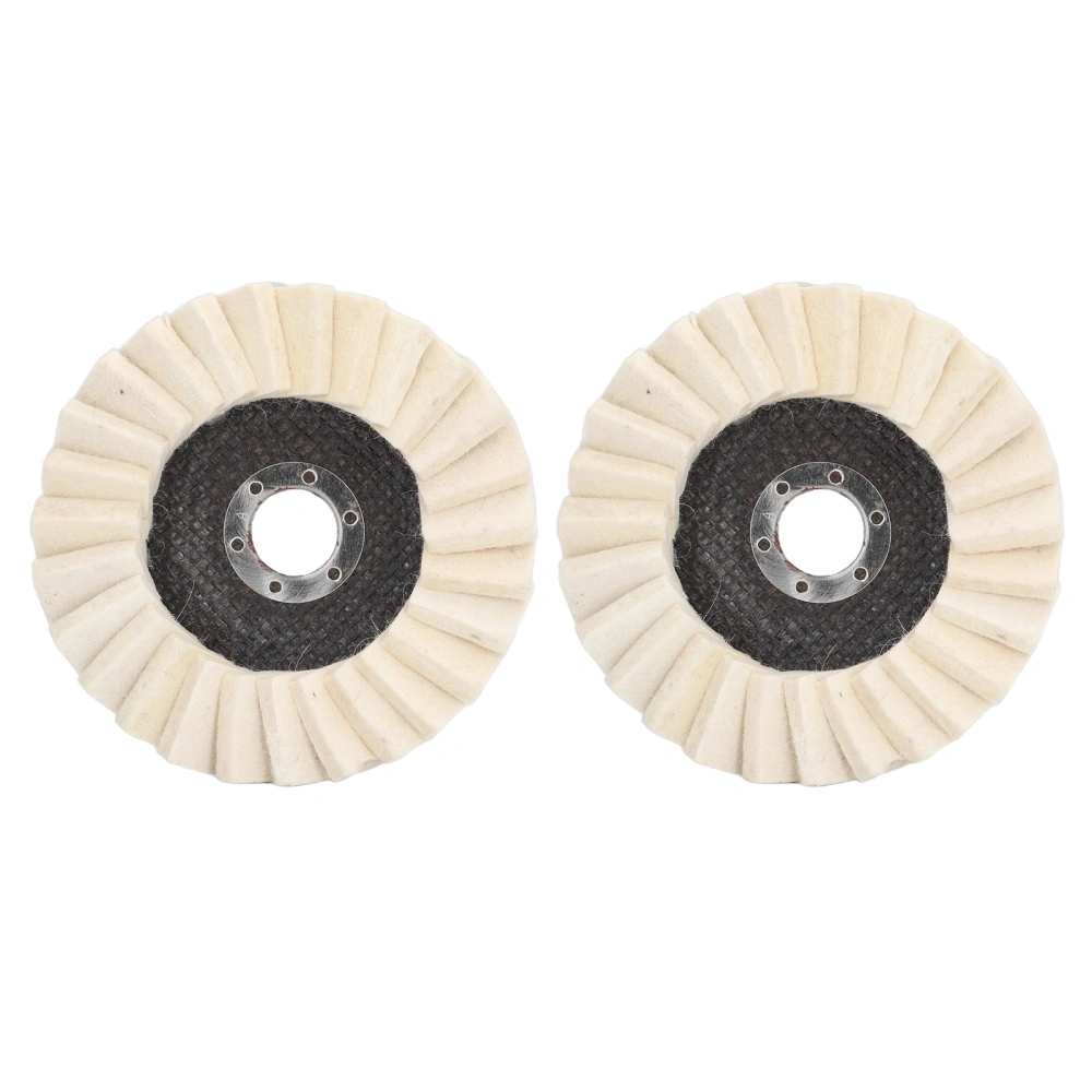 2Pcs 5in Grinding Disc Wave Shape Wool Felt Polishing Wheel Rotary Polisher Accessories