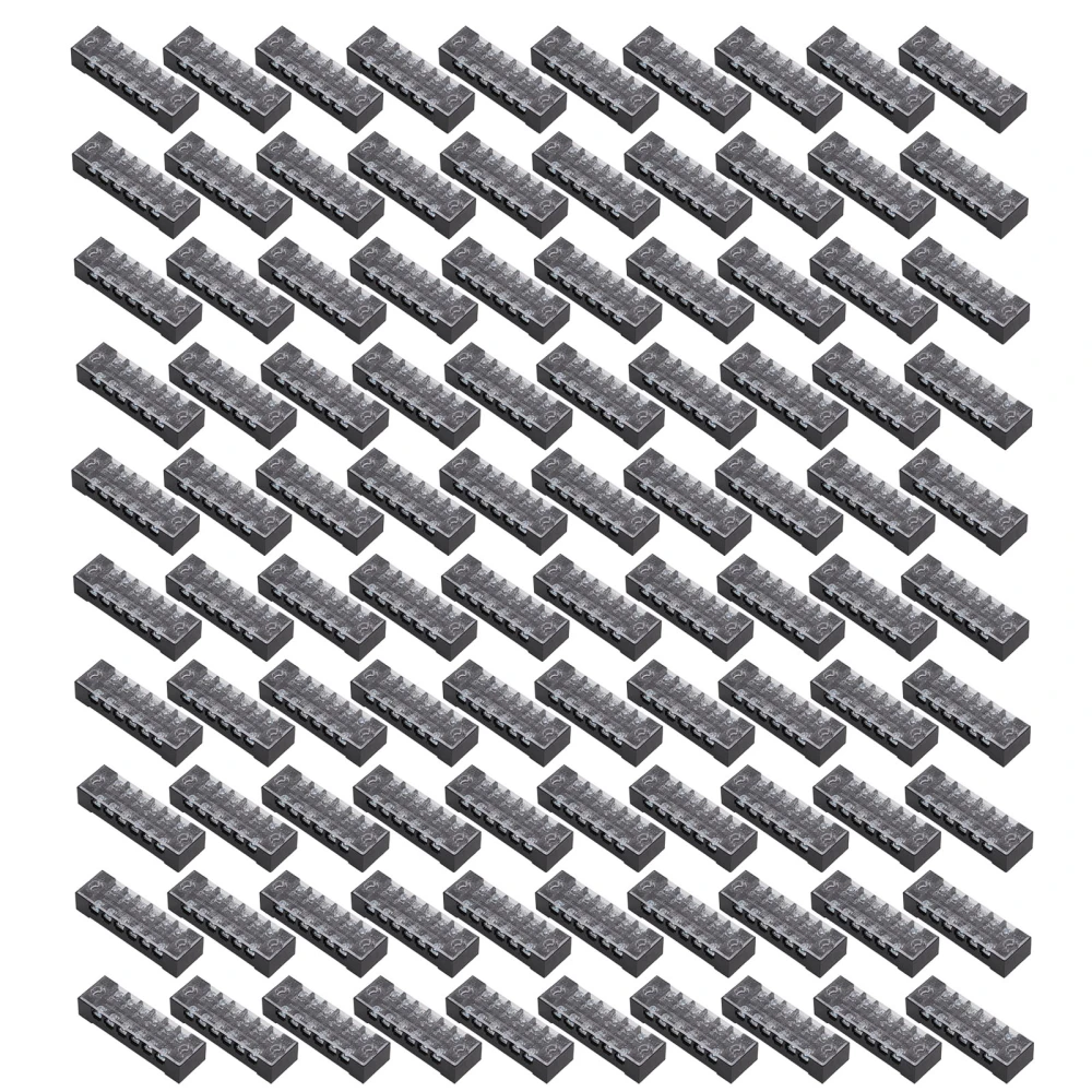 TB‑1506L 100pcs Terminal Block Set 6 Positions Dual Row 600V 15A Screw Terminal Strip Blocks