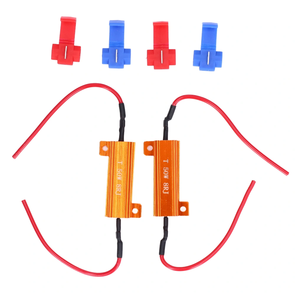 2 Sets Load Resistor 50W 8Ohm Error Free Accessory Replacement Kit for LED Light DRL