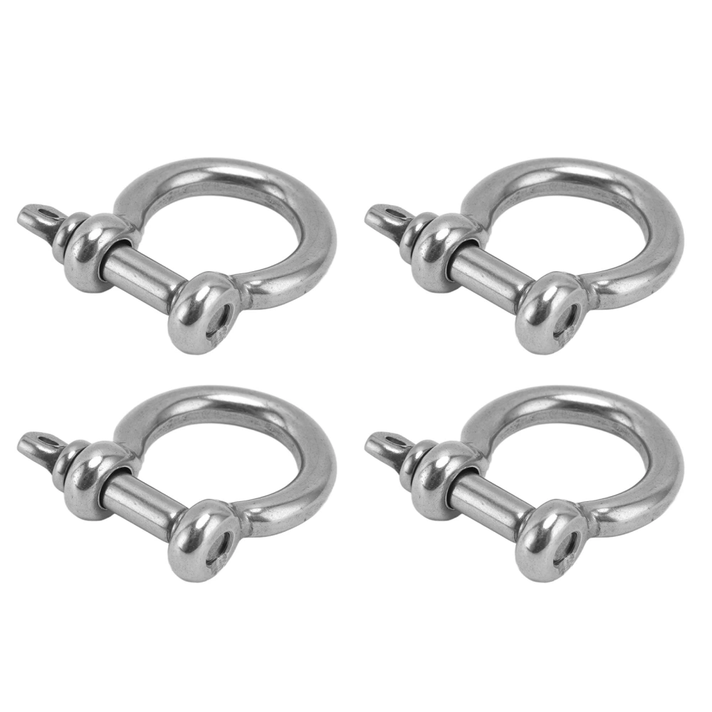 4Pcs 304 Stainless Steel Shackle Screw Pin D Ring Bow Shape Anchor Load Clamp ReplacementM8