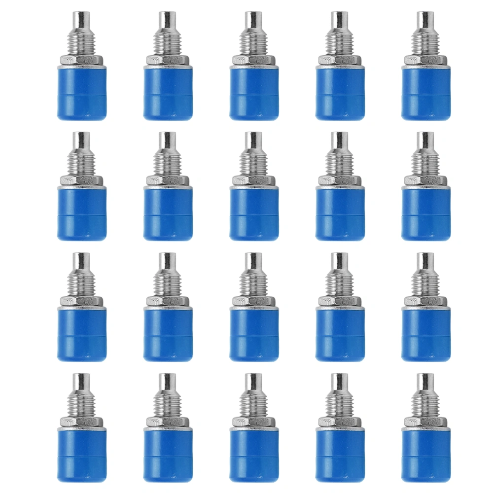 20Pcs 24.070 4mm Panel Banana Socket Copper Female Adapter Nickel Plated Banana Jack for Electronic EquipmentBlue