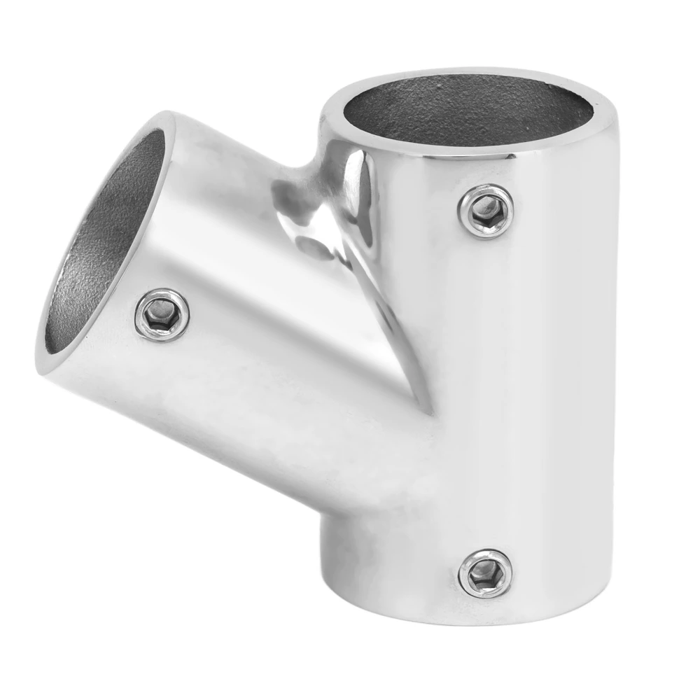 Boat Tube Connector Handrail Hand Rail Fitting 60° 3 Way Stainless Steel AccessoryLeft Φ25mm (1in)