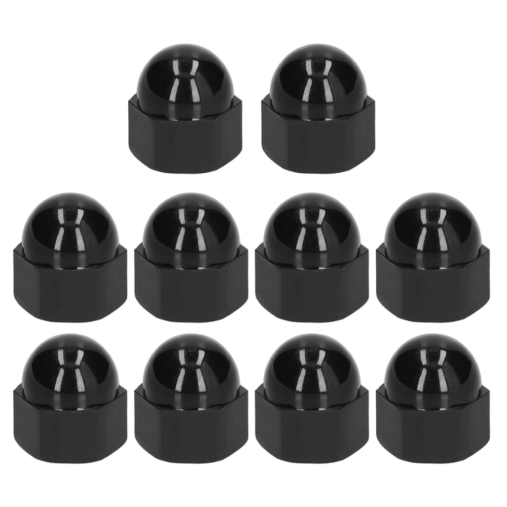 10Pcs Hex Nut Covers Protection Dome Caps Plastic Black Fastener Hardware Industrial SuppliesM6