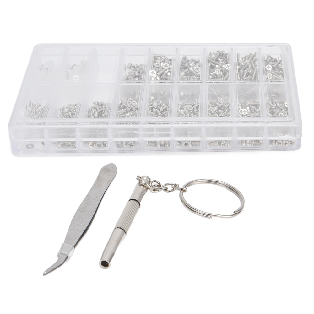 1000pcs Eyeglasses Repair Kit Professional Eyeglass Screwdrivers Tweezer Screws for Eyeglass Sunglass