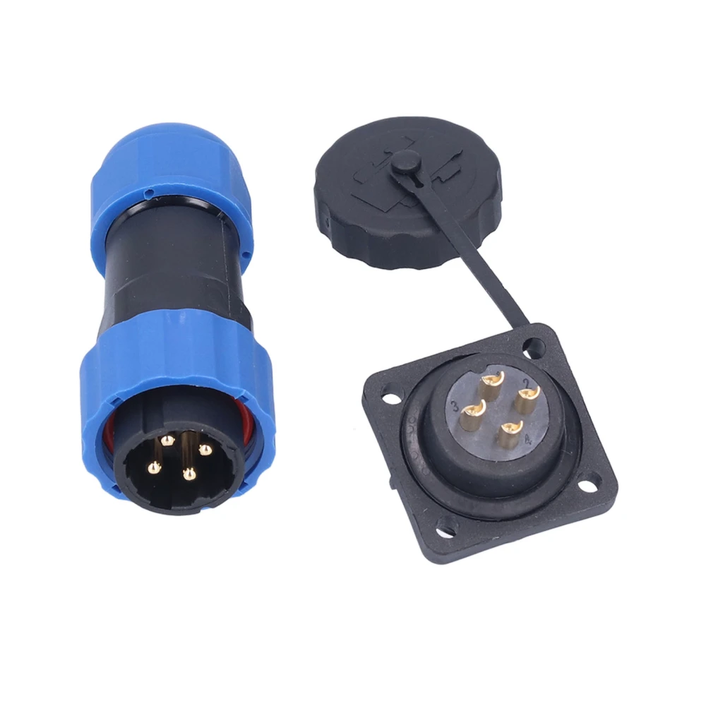 Waterproof Plug Socket Square Aviation Power Connector Butt Terminal Adapter AC 380V SP204 Pin