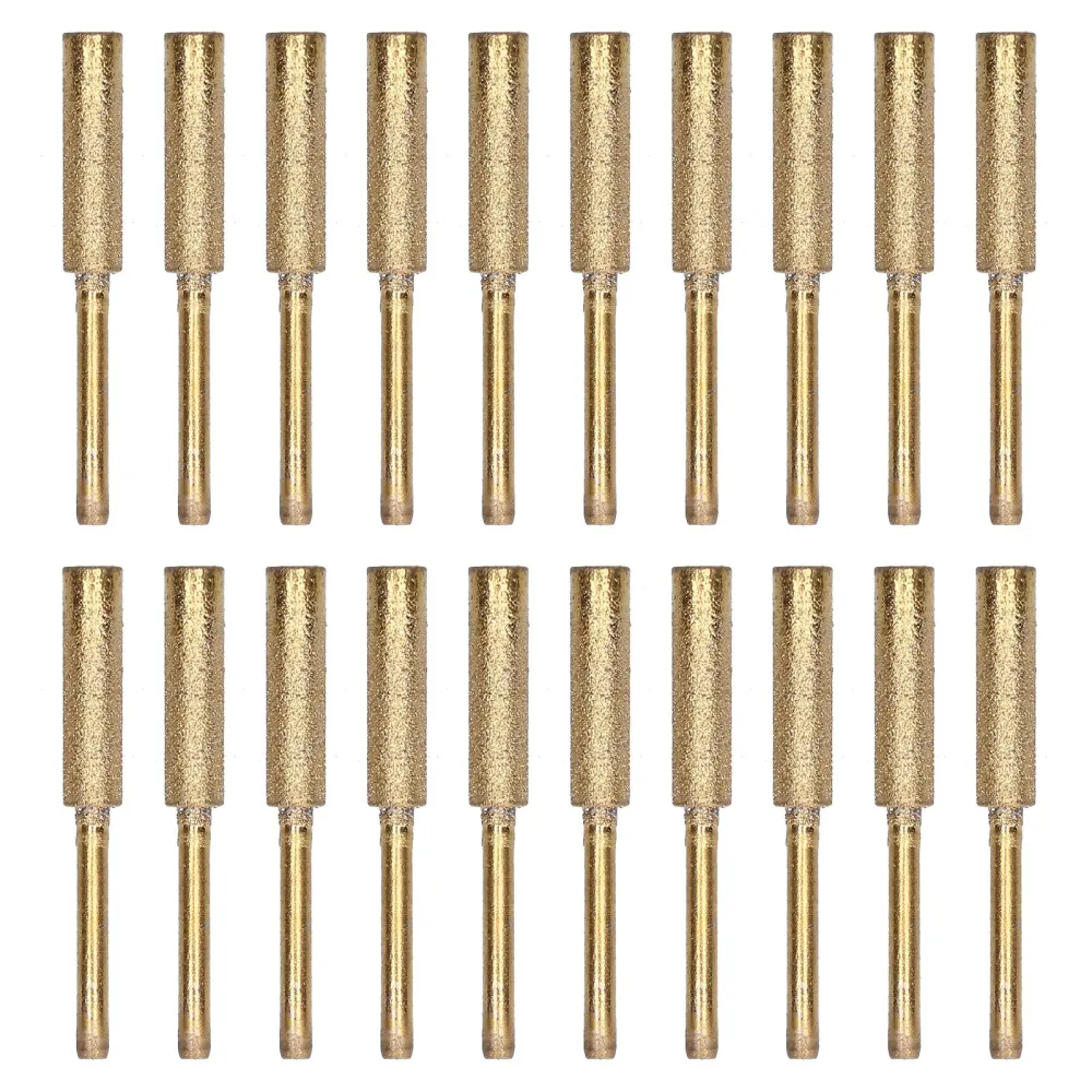 20Pcs Chainsaw Sharpener Burr Grinding Head Rotating File Sharpening Tool Set KitGold 5.5mm