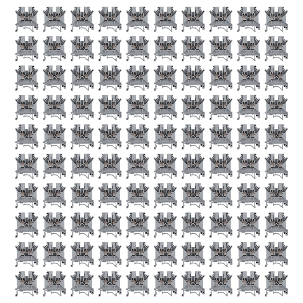 100Pcs DIN Rail Mount Terminal Screw Type Copper Combination Terminals Block 800V 32A ‑3N