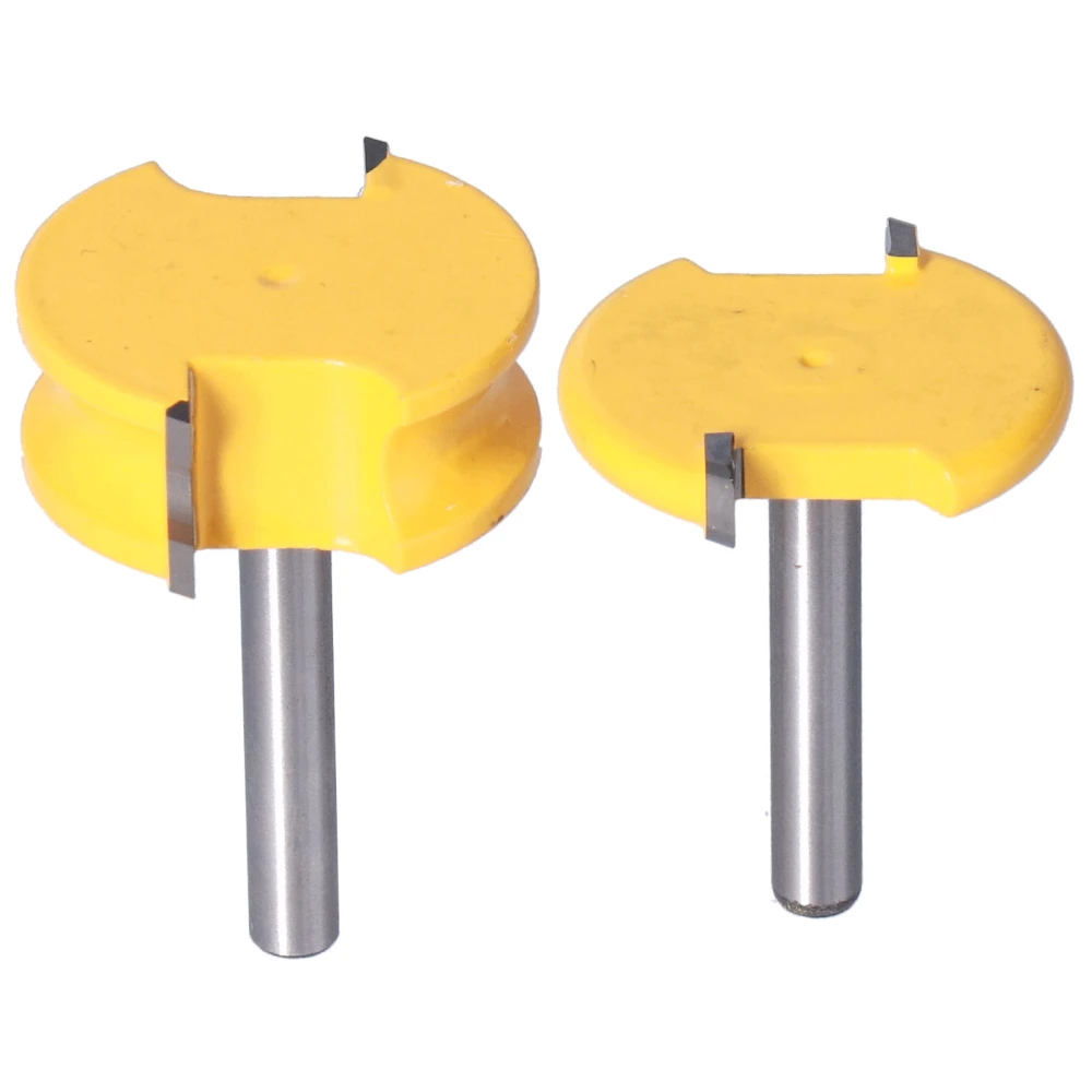 2Pcs Router Bit Set 1/4in Shank Silver Yellow Bead Joint Routers Bits for Woodworking