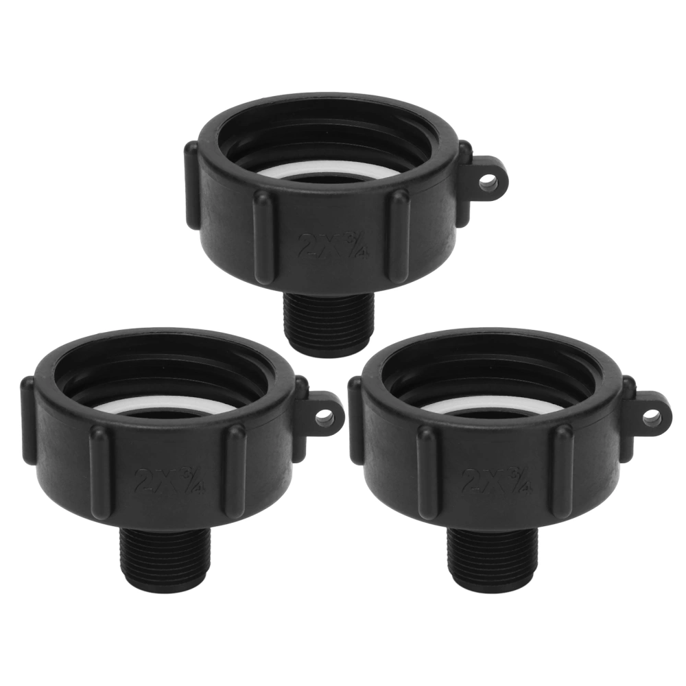 3Pcs IBC Tank Connector G3/4 Thread ABS Plastic Drain Adapter Replacement Valve FittingS60x6