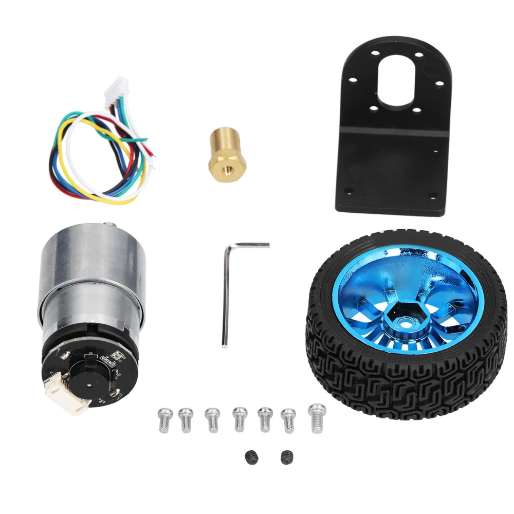 Encoder Motor Set CW CCW Shaft DC Gear Motors with Bracket Wheel for Balance Car DC12V37RPM