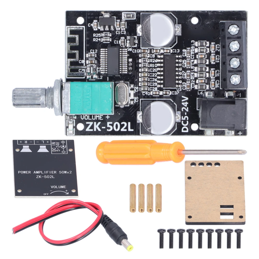 ZK‑502L Bluetooth Power Amplifier Board Stereo Digital Audio Amplifier Module for DIY Speakers