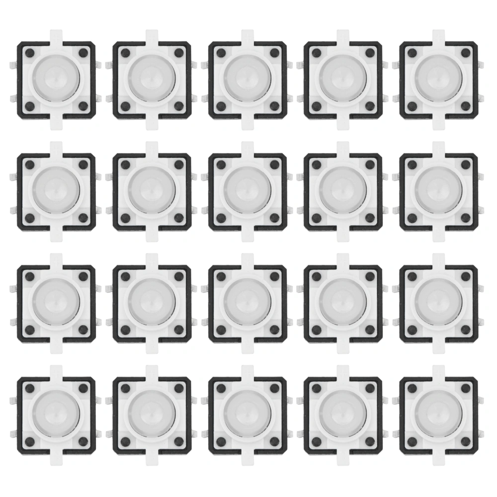 20PCS 12x12x7.3mm Tactile Push Button Switch LED Momentary Tactile Push Button SwitchWhite