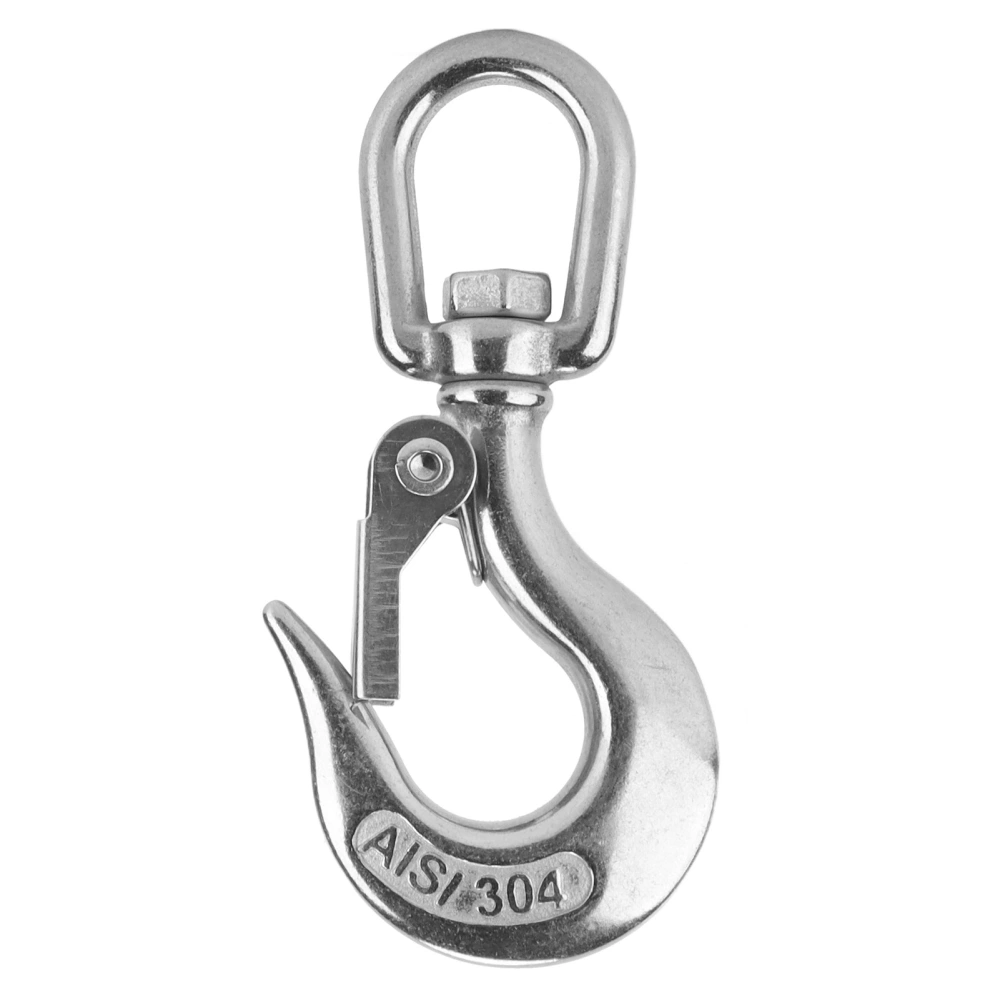 Swivels Eye Lifting Hook Stainless Steel Safety Lifting Hook for Engineering Cranes150KG