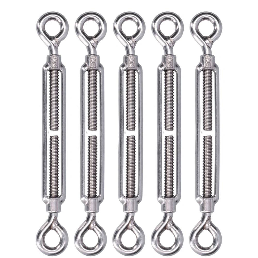 5Pcs Turnbuckle Eye and Eye Wire Rope Tension 304 Stainless Steel Shade Sail HardwareM6