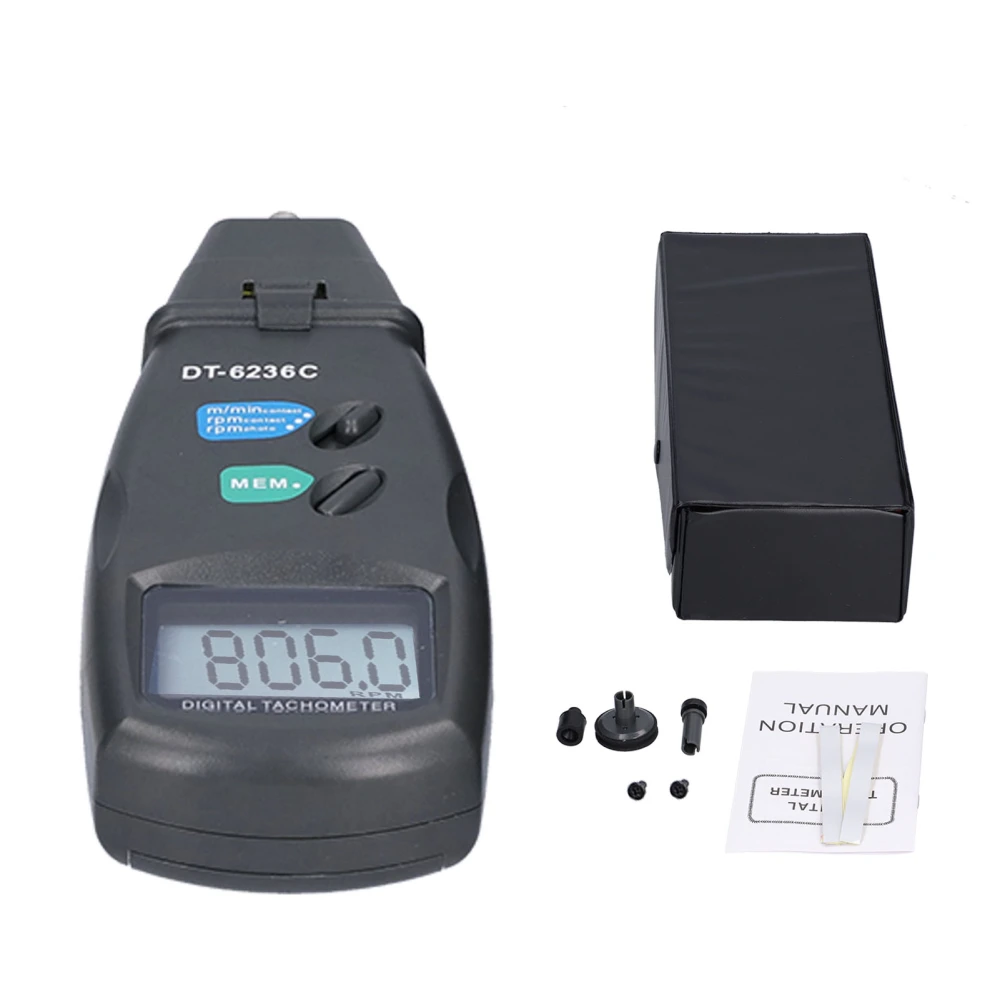 Digital Contact Tachometer Handheld Motor Tachometer with LCD Screen for Measurement