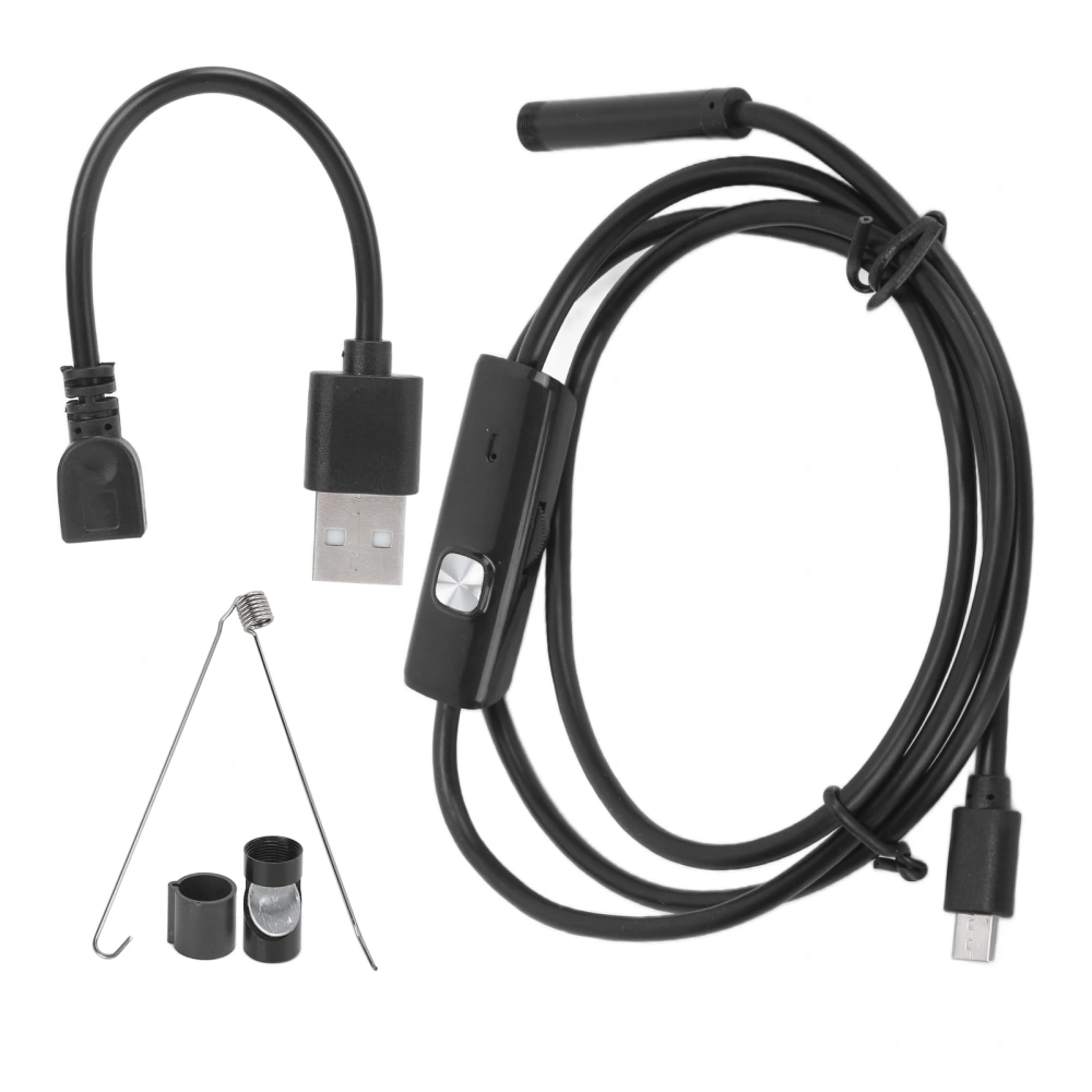 AN97‑7 7mm Endoscope Camera IP67 Waterproof Inspection Camera Borescope 6LED Adjustable Industry Endoscope2m / 6.6ft