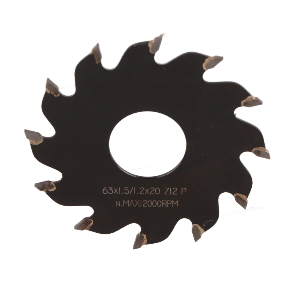 63x1.5x20x12 Saw Blade Durable Alloy Slotting Saw Blade for Wood Plastic Metal Tile Cutting