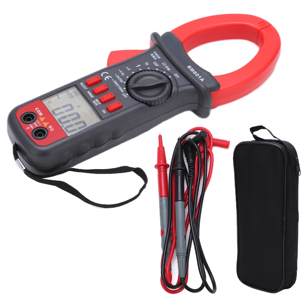 BM801A LCD Clamp Meter ABS AC DC Multifunction High Accuracy Handheld Multimeter