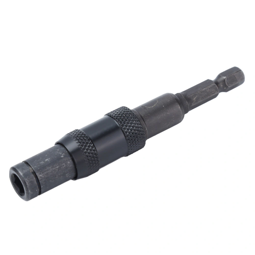 Impact Tough Quick Release Bit Holder Self Locking Screwdriver Extension Rod 1/4in Hex ShankBlack